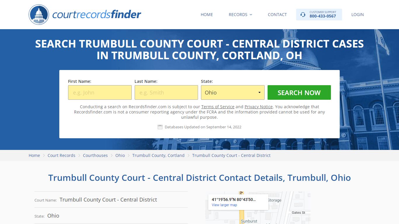 Trumbull County Court - Central District Case Search - RecordsFinder