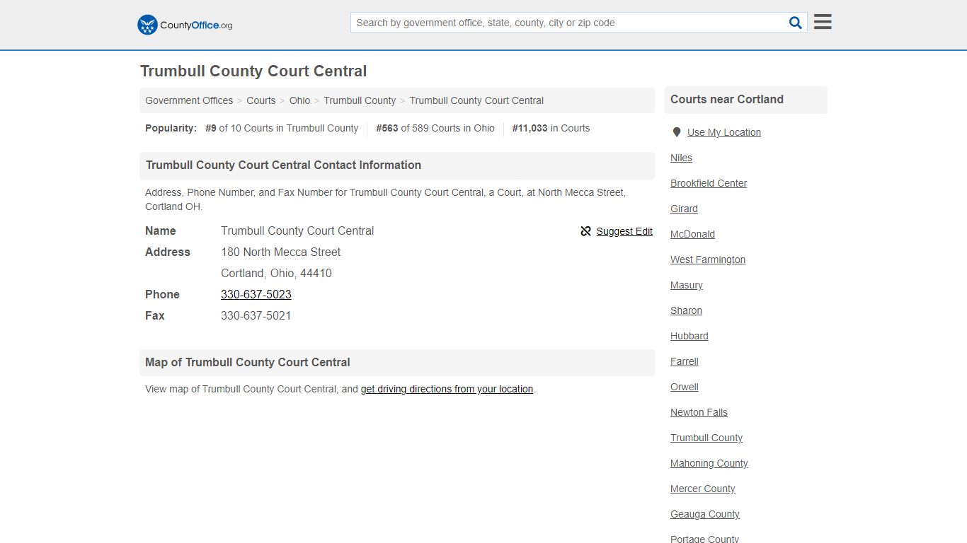 Trumbull County Court Central