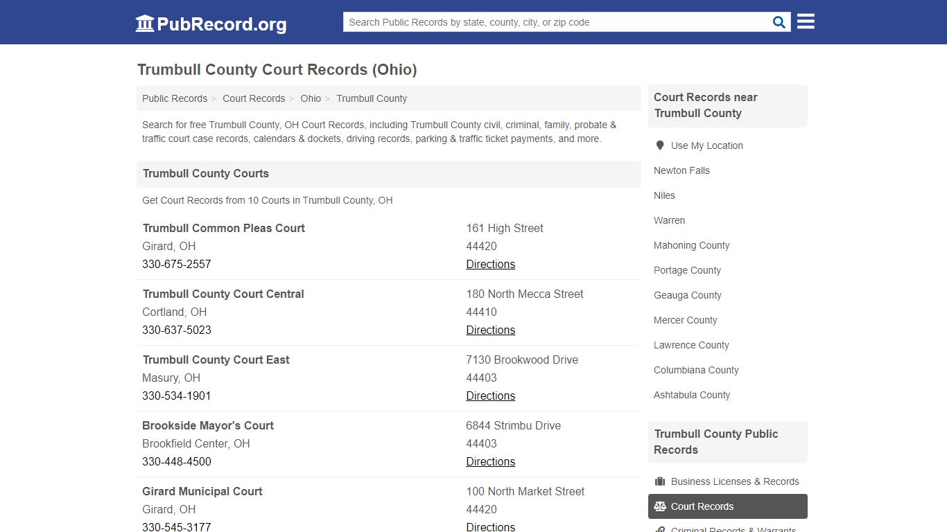 Free Trumbull County Court Records (Ohio Court Records) - PubRecord.org