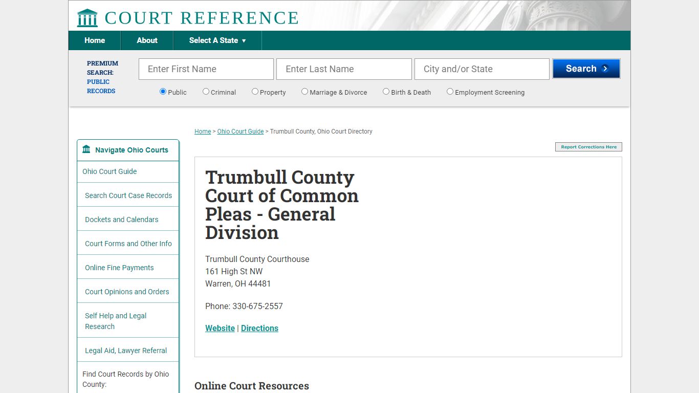 Trumbull County Court of Common Pleas - General Division